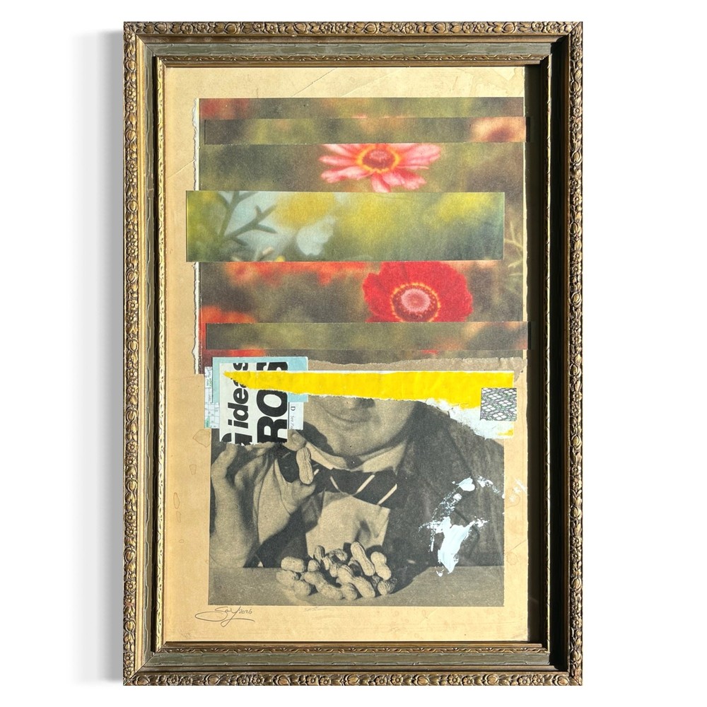 Original Mixed Media Modern Art Collage „Genesic“ 11.5×16.5″ Signed