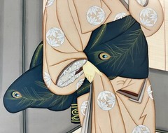 Japanese Bijin-Ga Paining, Ink on Silk, Unsigned, 20th Century