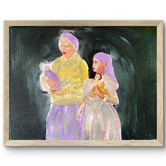 Mother and child Contemporary Original Signed Canvas Wall Art Acrylic 11×14 BACH