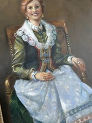 Original Frederic Michael Wood Oil On Canvas Portrait Of Ina Painting 22×28