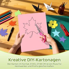 Colored Cardboard Paper 21.59 x 27.94 CM, Craft Cardboard Printer Paper, 40 Sheets B…