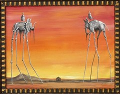 Salvador Dali 1904-1989 Oil on Canva In style of Hand Signed Amazing Painting