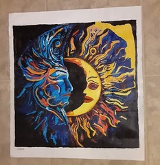 Hand Painted By Number Painting on Canvas Completed Unframed 42 X43 Cm