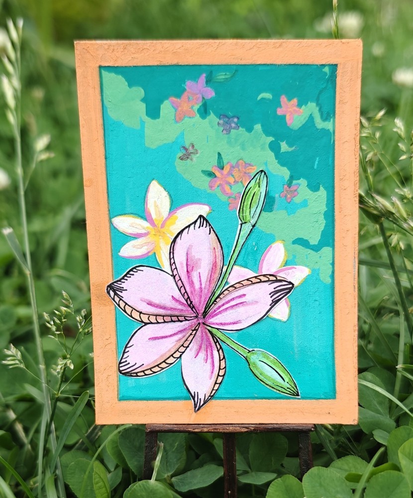 Original ACEO | Frangipani | Tropical Floral | OOAK | Signed by Artist