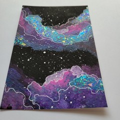 Abstract Sky Acrylic Painting On Water Color Paper 4″x6″ Inch