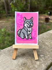 CUSTOM Aceo original acrylic pet painting READ DESCRIPTION