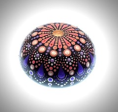 FREE SHIPPING Mandala Dotting Meditation Stone Hand Painted OOAK Signed Art