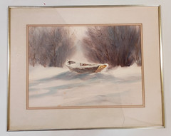 GORDON ROBINSON (1920-1979) ORIGINAL WINTER LANDSCAPE WATERCOLOR PAINTING