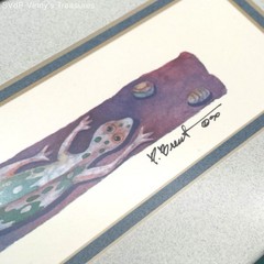 Paul Brent Original Watercolor Paintings Lizard & Snake Pair 14×6 Signed 80s/90s