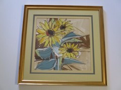 VINTAGE FLORAL FLOWER RETRO MODERNISM SUNFLOWER EXPRESSIONIST SIGNED BOLTEN POP