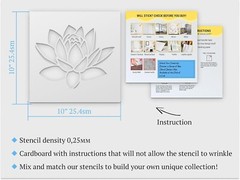 Large Lotus Flower Stencil for Painting on Wood, Canvas, Paper, Fabric, Walls…
