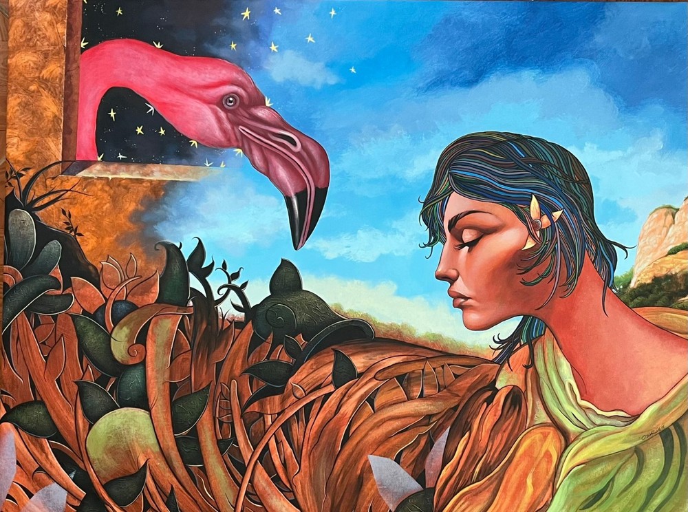 Acrylic/canvas Oscar Garcia 42×31 In Cuban Art 2025 T:El Susurro Del Flamenco