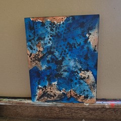 Original Watercolor Painting „Blue, Black, & Brown All Over“ 9″ X 12″ By Timothy