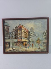 Signed Burnett Sacre Coeur Montmartre Paris Oil Painting Heavy Impasto Art