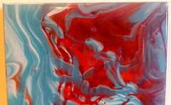 FLUID ACRYLIC POUR ABSTRACT PAINTING – ORIGINAL ART 8 x 8 Inch Cradled Wood