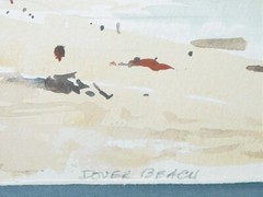 Original Watercolor Painting EDWARD WESSON Dover Beach Signed Brodick Bay