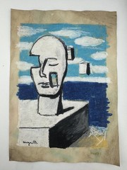 Rene Magritte COA Art Painting Original Drawing Vintage