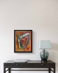 BLESSED#874 11×14 Book Heart Art Abstract Neo Expressionism Original Canvas