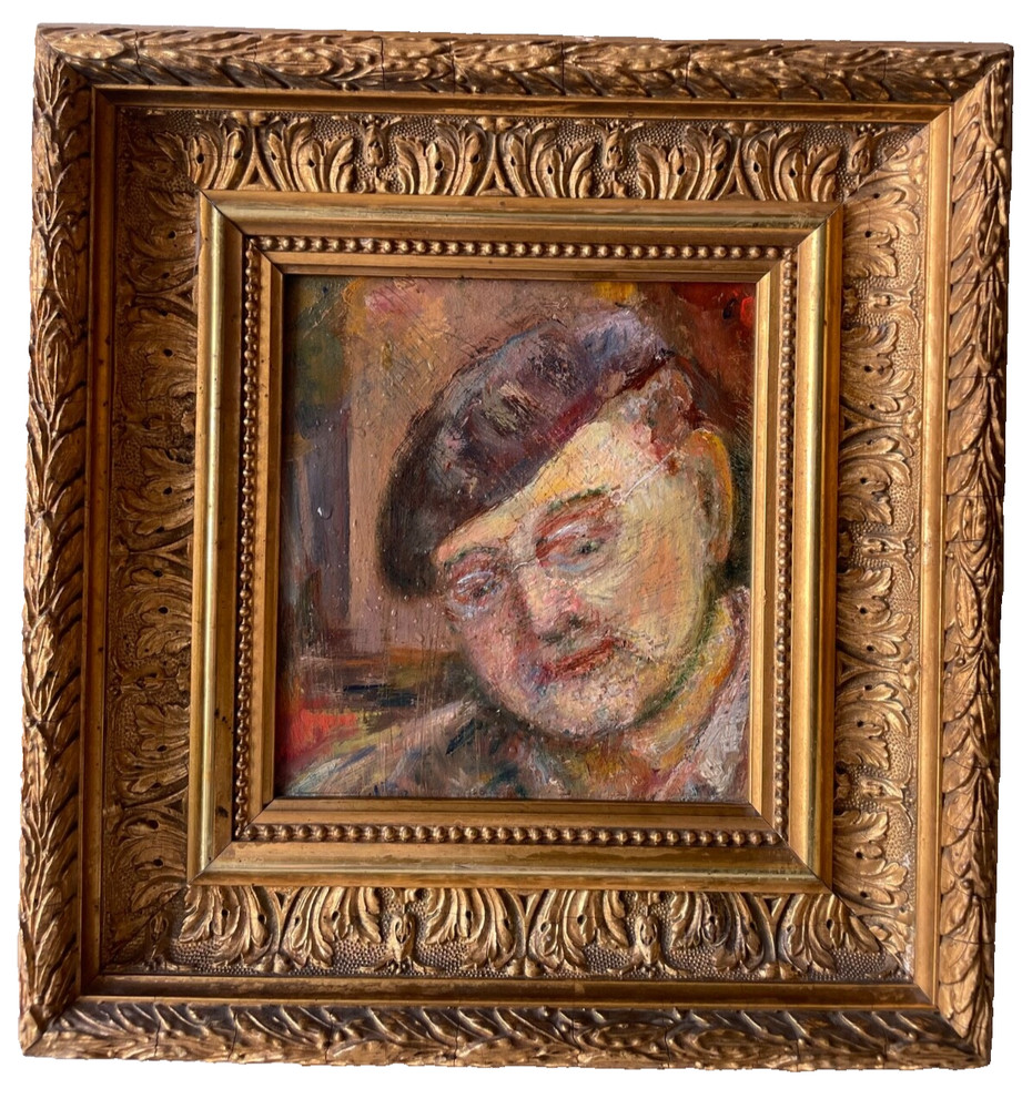 Attr. to KIKOINE (1892-1968) – School of Paris Oil – Selfportrait with Beret