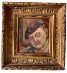 Attr. to KIKOINE (1892-1968) – School of Paris Oil – Selfportrait with Beret