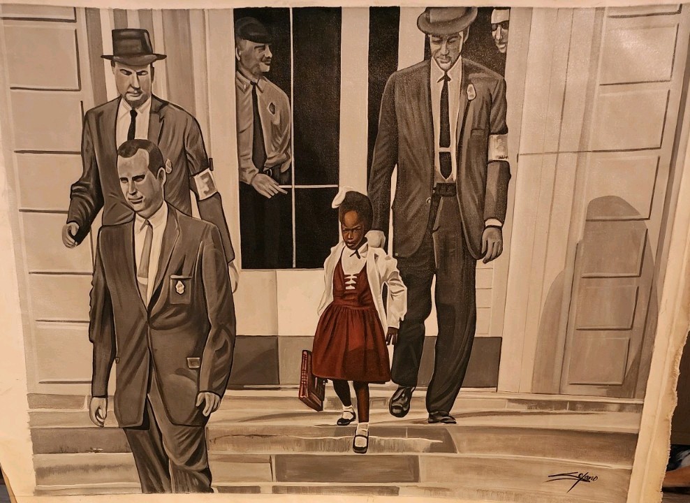 Ruby Bridges Original Oil Painting On Canvas Signed By Artist H 38.5×W 27.5