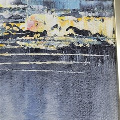 Vintage Oil Painting Mid Century Abstract New York Cityscape Signed Melton