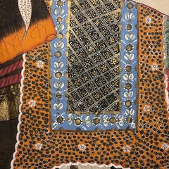 Vintage Large Elephant Hand Painted Indian Art Work On Silk 22” X 30”