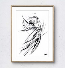 Laeknapes 10×7 Paper Dynamic Pose Female Dancer Modern Figurative Sketch