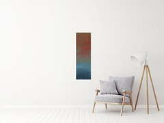 Signed original painting 10″ x 30″ DAY INTO NIGHT abstract landscape