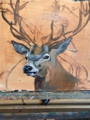 Whitetail Buck ~ Realistic Wildlife Oil Painting ~ 12″X 11″ ~ Signed ~ On Board
