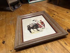 VTG MCM SIGNED ORIGINAL MATADOR BULL FIGHTING PAINTING by ARTIST CALINDOR MEXICO