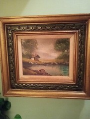 Original 1970s Vintage Oil Painting American Impressions On Canvas Artist Sign