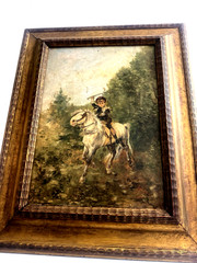 PAINTING FROM 1800’S ORIGINAL OIL AFTER ALFRED PHILLIPPE ROLL „AU TROT“ ON BOARD