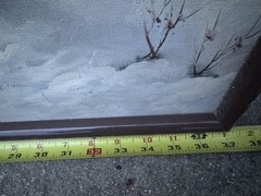 Snowy outdoor landscape art in frame 37” x 24”