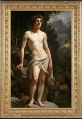 Hand-Painted Oil Painting art young male nude On Canvas 24″X36″