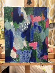 Original Abstract Expressionism 11×14 Bright Signed Unique Fine Art Monet Ins