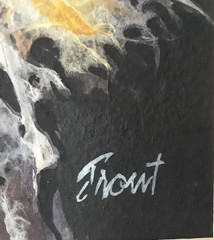 Mixed Media on Paper Board Matted Original by Don Trout 7.5 x7.5 „Metamorphosis“