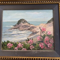 Oregon Beach Coast Painting Landscape American Listed Violet Parkhurst Vintage