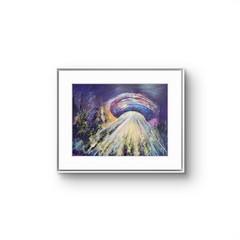 Original Acrylic Pastel UFO Hand Painted 9 x 12 In Paper