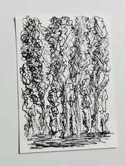 ACEO Original Pen And Ink Lanscape Nature Sketch Drawing Miniature Art
