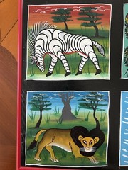 Original Tanzania Enamel Painting Tingatinga Art, By Cheti 24in x 30in