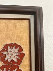 Vintage 1960s 1970s Hummingbird Sand Art Framed Wall Decor Textured Floral Pictu