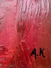 Original Old Russian Abstract Composition, Oil Painting, Signed, 60.0×60.0 cm