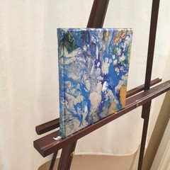 Original 8″x8″ Abstract Acrylic Fluid Art Pour Signed Painting (See Video)