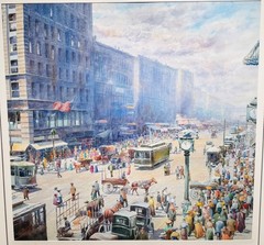 Chicago Early 1900’s/ State&Washington / Watercolor Painting;32×32”/44×44”Framed