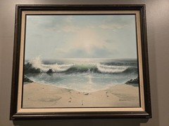 Sue Parkhill Landscape Ocean Original Painting Framed Signed By S. PARKHILL