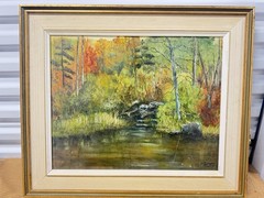 P. Burgess Original Oil Painting On Board 21.5×25.5 Inches