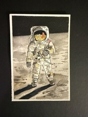 Art Card / Miniature Painting / Original – Watercolor, ink Painting NASA 4 x 6