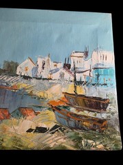 oil paintings on canvas Mid-century Impressionist Signed K.WARD 15.5×12 Inch