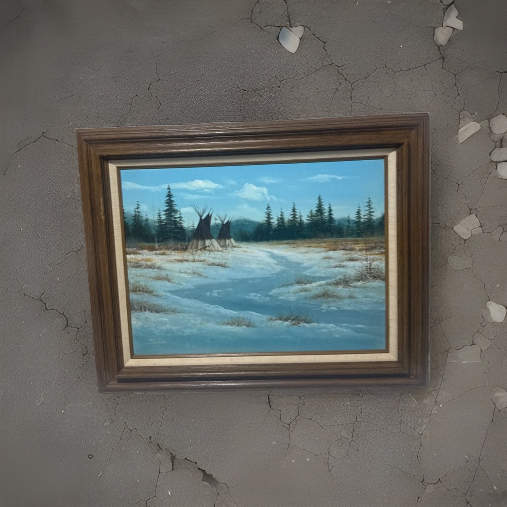 Painting by RH Heichberger Titled (Frozen Over) Art 18 Inches Tall by 23.5 Wide